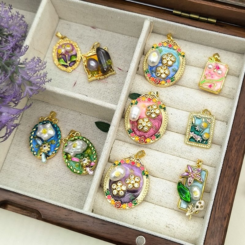Pendentif de peinture à l\'huile vintage